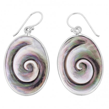 Boucles d'oreilles ovale nacre