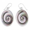 Boucles d'oreilles ovale nacre