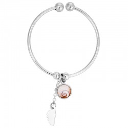 Bracelet rigide en argent avec oeil de sainte lucie