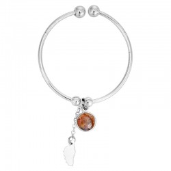 Bracelet rigide en argent avec oeil de sainte lucie