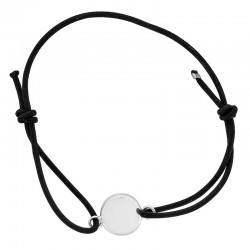 Bracelet coton réglable oeil de sainte lucie contour rouge