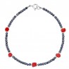 Bracelet avec pierres noires et corail rouge