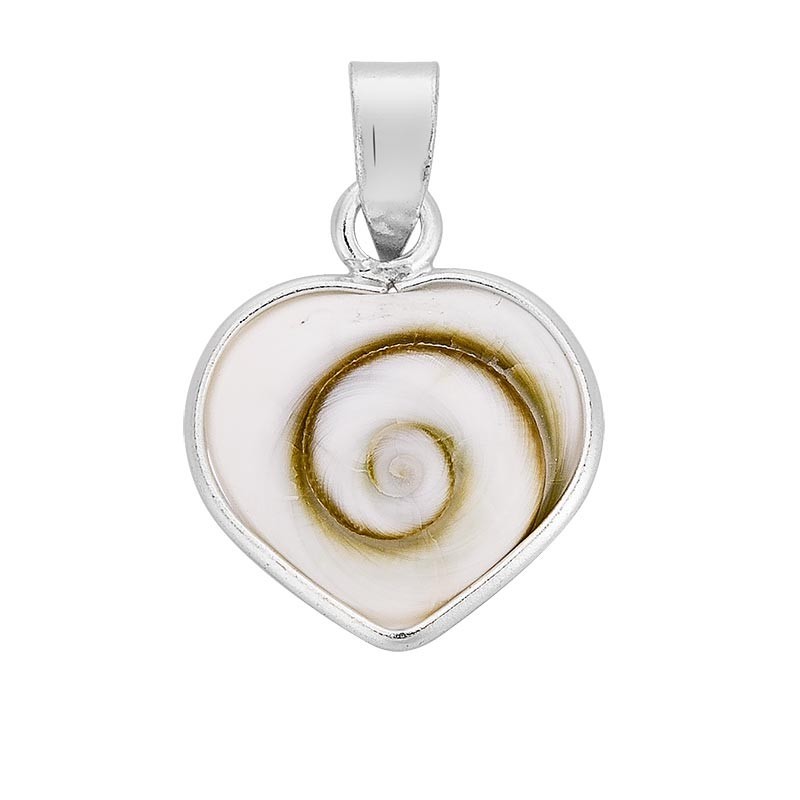 pendentif argent et oeil de sainte lucie coeur
