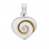 pendentif argent et oeil de sainte lucie coeur