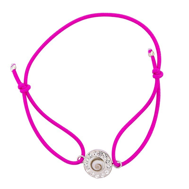 Bracelet rose Oeil de sainte Lucie et Strass