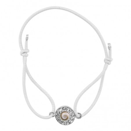 Bracelet blanc Oeil de sainte lucie et Strass
