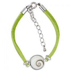 Bracelet oeil de sainte lucie alcantara vert et oeil de sainte lucie
