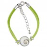 Bracelet oeil de sainte lucie alcantara vert et oeil de sainte lucie