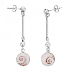 boucle d'oreilles en argent type clou et oeil de sainte lucie