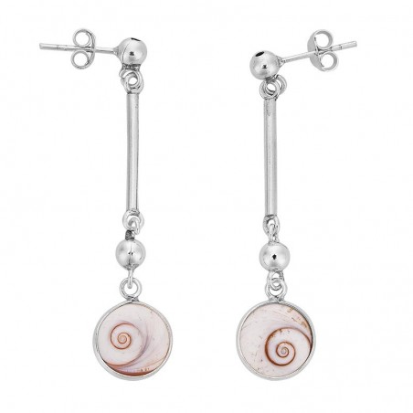 boucle d'oreilles en argent type clou et oeil de sainte lucie