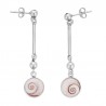 boucle d'oreilles en argent type clou et oeil de sainte lucie