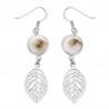 boucles d'oreilles argent et oeil de sainte lucie feuille