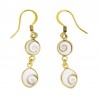 Boucles d'oreilles plaqué or avec deux yeux de sainte lucie