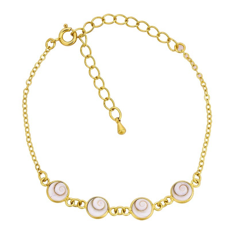 Bracelet chaine plaqué or et oeil de ste lucie