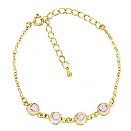 Bracelet chaine plaqué or et oeil de ste lucie