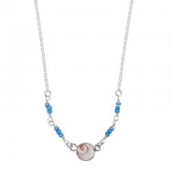 collier oeil de sainte lucie et perles miyuki turquoises
