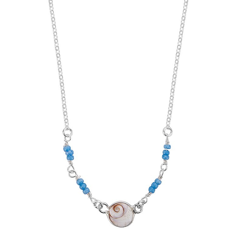 collier oeil de sainte lucie et perles miyuki turquoises