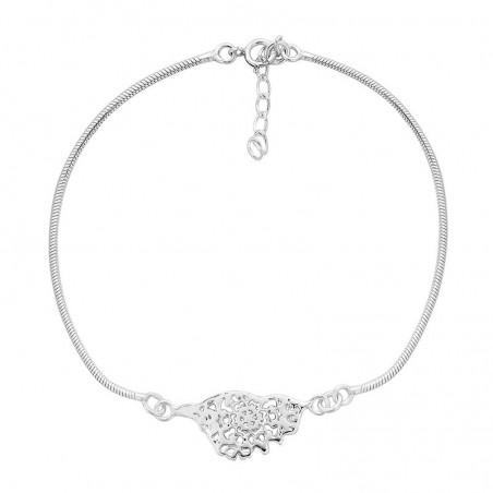 Bracelet chaine snake argent et corse