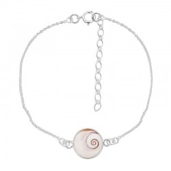 Bracelet chaine argent et oeil de sainte lucie méditerranéen