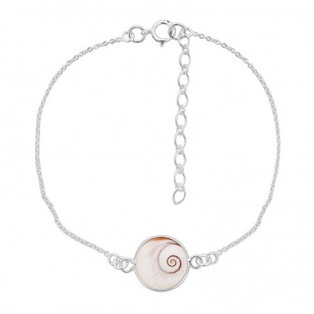 Bracelet chaine argent et oeil de sainte lucie méditerranéen