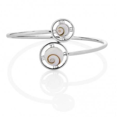 Bracelet rigide argent oeil de sainte lucie méditerranéen