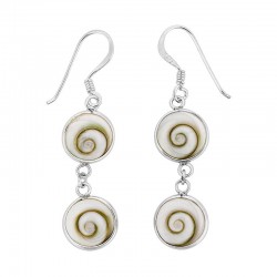 Boucles d'oreilles en argent avec deux yeux de sainte lucie