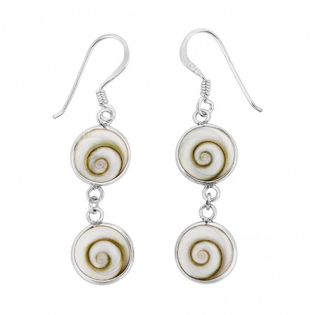 Boucles d'oreilles en argent avec deux yeux de sainte lucie