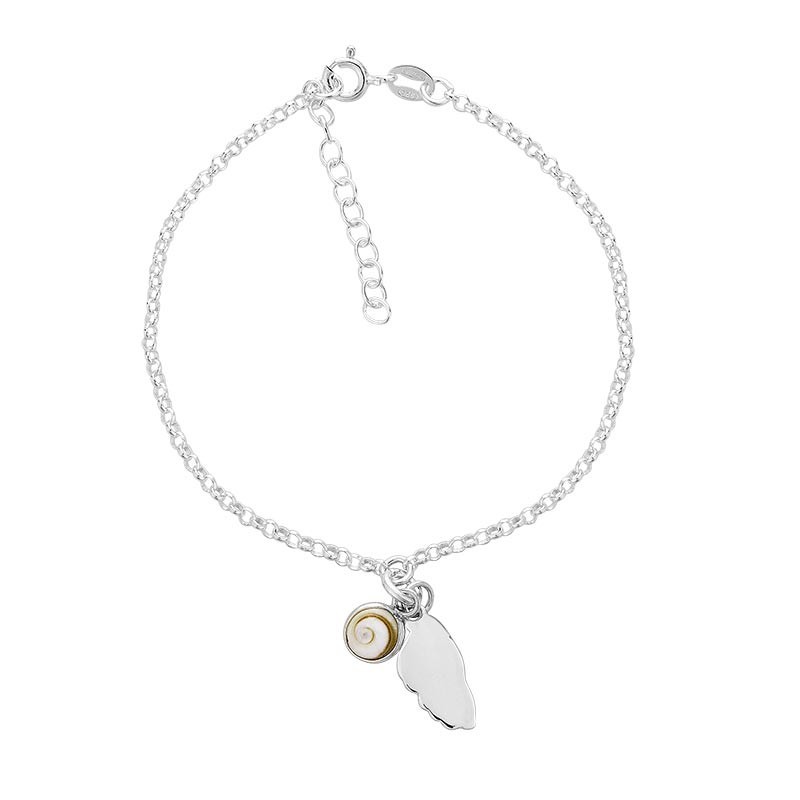 Bracelet chaine argent oeil de sainte lucie et corse