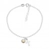 Bracelet chaine argent oeil de sainte lucie et croix