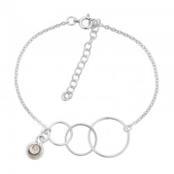 Bracelet chaine argent oeil de sainte lucie et anneaux