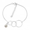 Bracelet chaine argent oeil de sainte lucie et anneaux