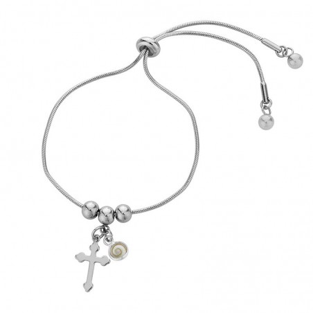 Bracelet acier et oeil de sainte lucie