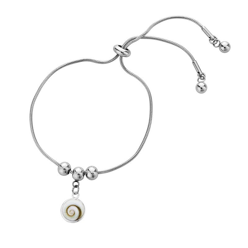 Bracelet acier et oeil de sainte lucie