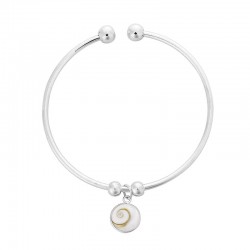 Bracelet rigide en argent avec oeil de sainte lucie