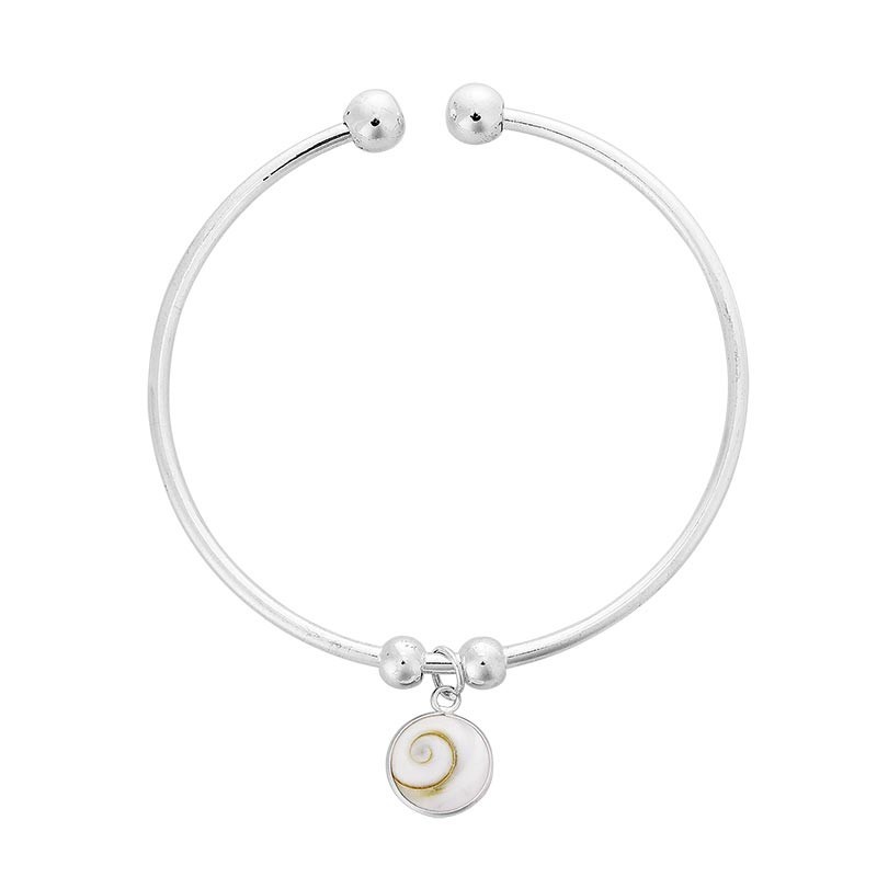 Bracelet rigide en argent avec oeil de sainte lucie