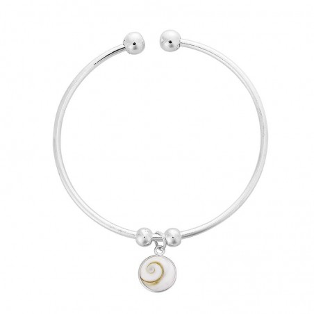 Bracelet rigide en argent avec oeil de sainte lucie