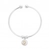 Bracelet rigide en argent avec oeil de sainte lucie