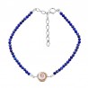 Bracelet souple Lapis et oeil de sainte lucie