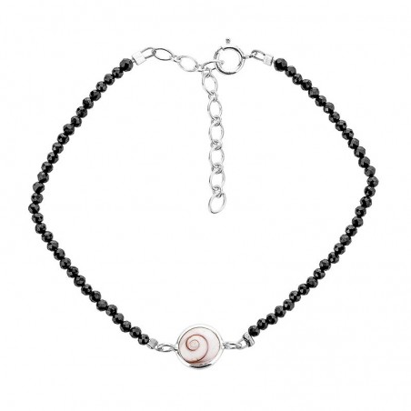 Bracelet souple onyx et oeil de sainte lucie