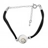 Bracelet fantaisie alcantara noir et oeil de sainte lucie