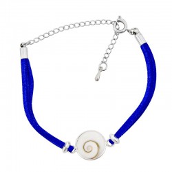 Bracelet fantaisie alcantara bleu