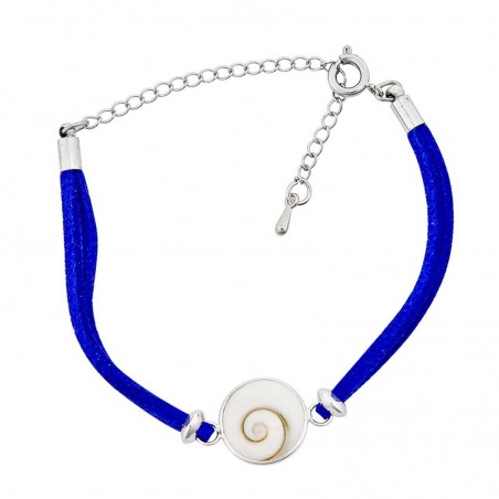 Bracelet fantaisie alcantara bleu