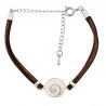 Bracelet fantaisie alcantara marron et oeil de sainte Lucie