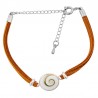 Bracelet fantaisie alcantara ocre et oeil de sainte Lucie