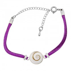 Bracelet oeil de sainte lucie alcantara violet et oeil de sainte lucie