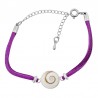 Bracelet oeil de sainte lucie alcantara violet et oeil de sainte lucie