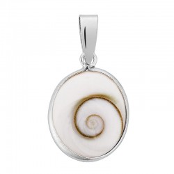 pendentif en argent avec oeil de sainte Lucie ovale