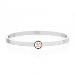 Bracelet rigide en acier avec oeil de sainte lucie mediterraneen