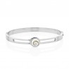 Bracelet rigide en acier avec oeil de sainte lucie mediterraneen