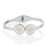 Bracelet rigide en acier avec oeil de sainte lucie mediterraneen
